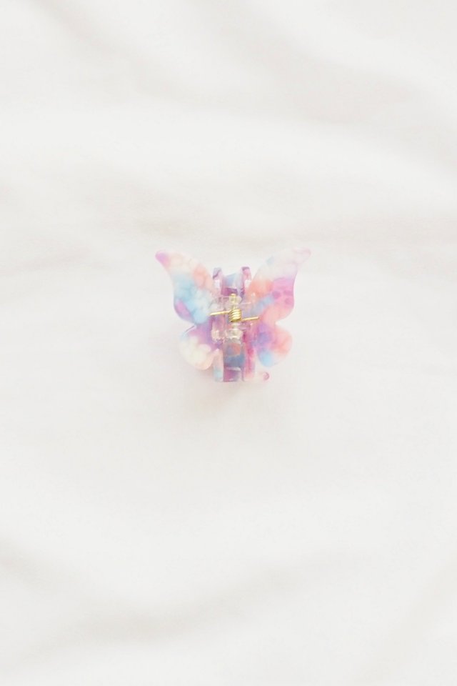 Mini Butterfly Claw Clip in Purple Glass 