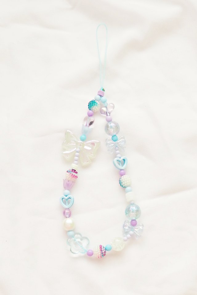 Beaded Phone Strap in Heather