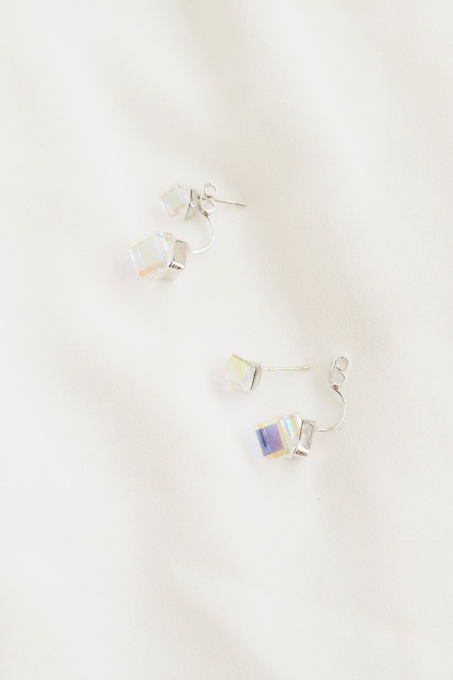 Two Way Cubic Crystal Earstuds