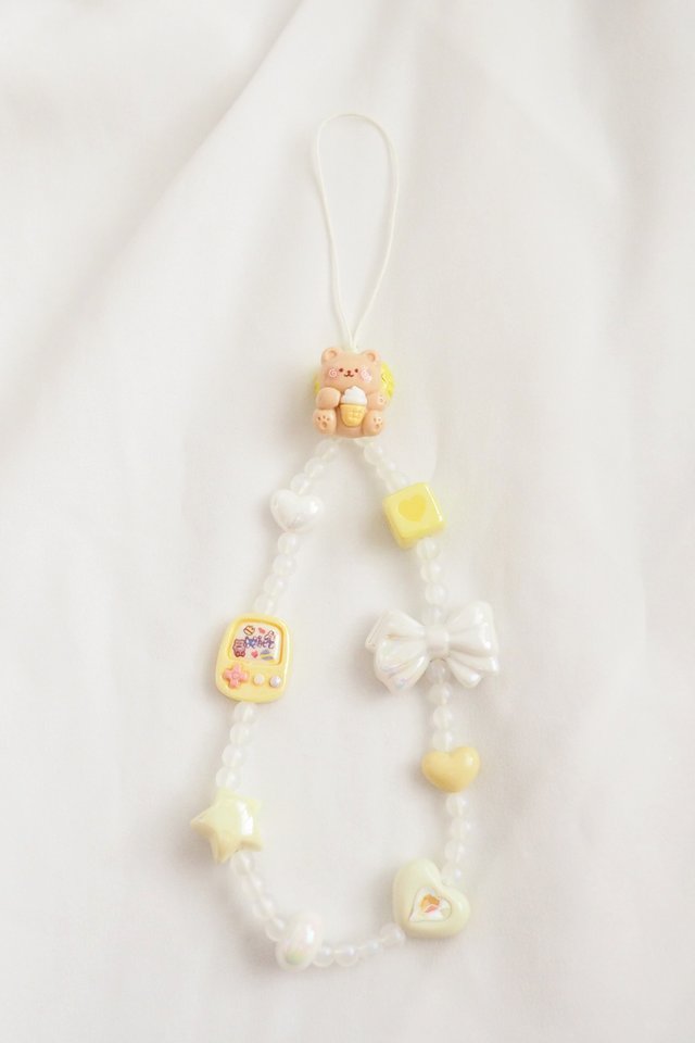 Cute Phone Strap in Yellow Bear 