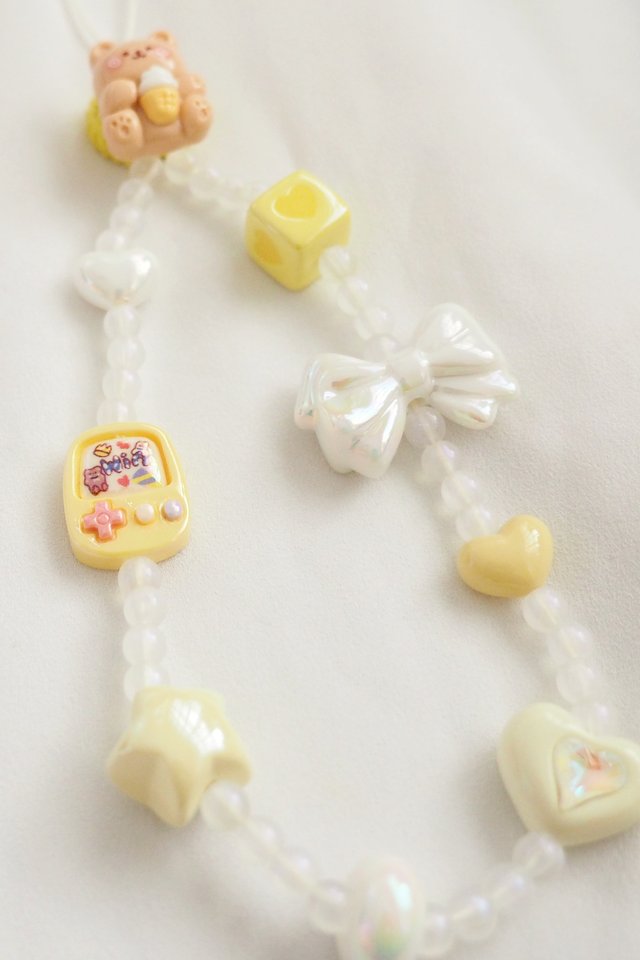 Cute Phone Strap in Yellow Bear 