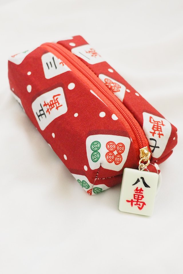 Small Pouch in Maroon Mahjong