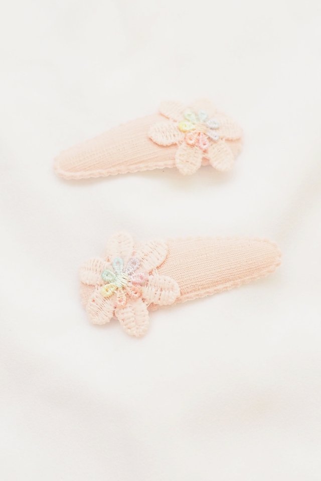 Pink Flower Clip Set