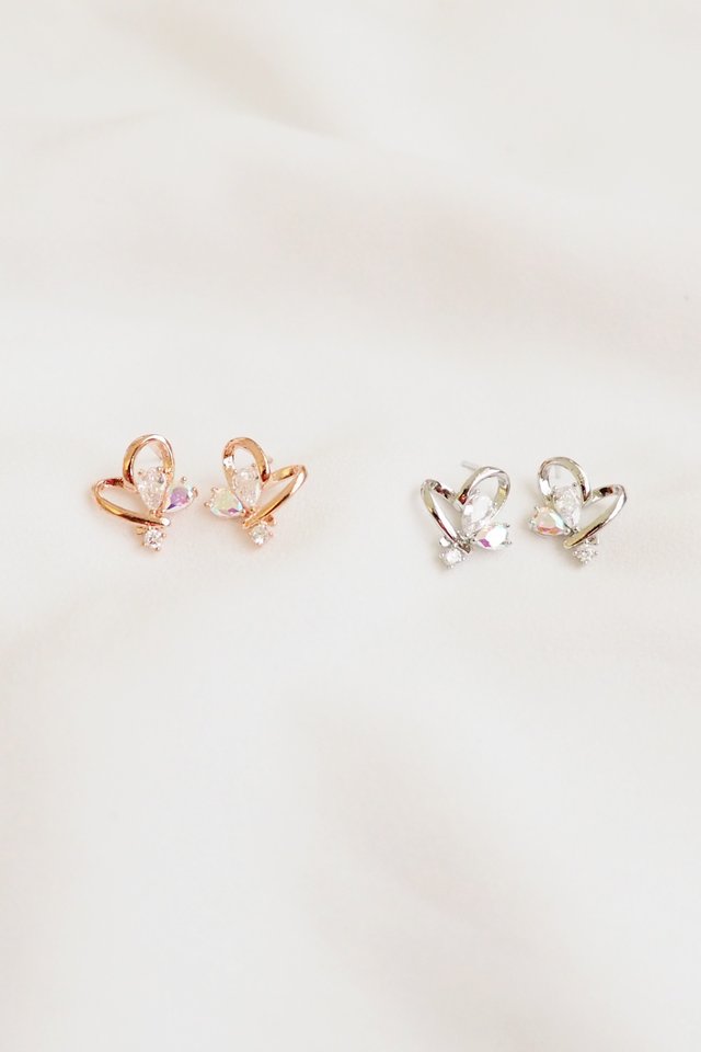 Heart Earstuds in Rose Gold