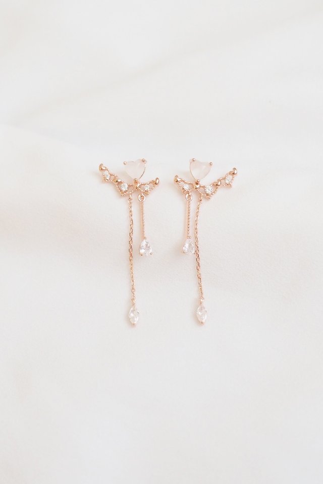 Heartie Earstuds in Rose Gold