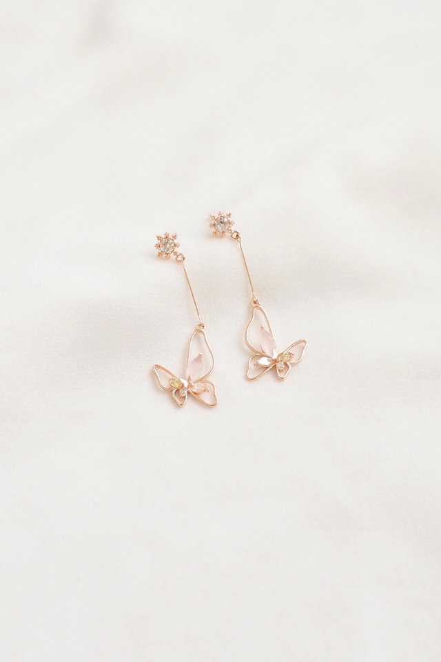 Mandy Butterfly Earstuds in Rose Gold