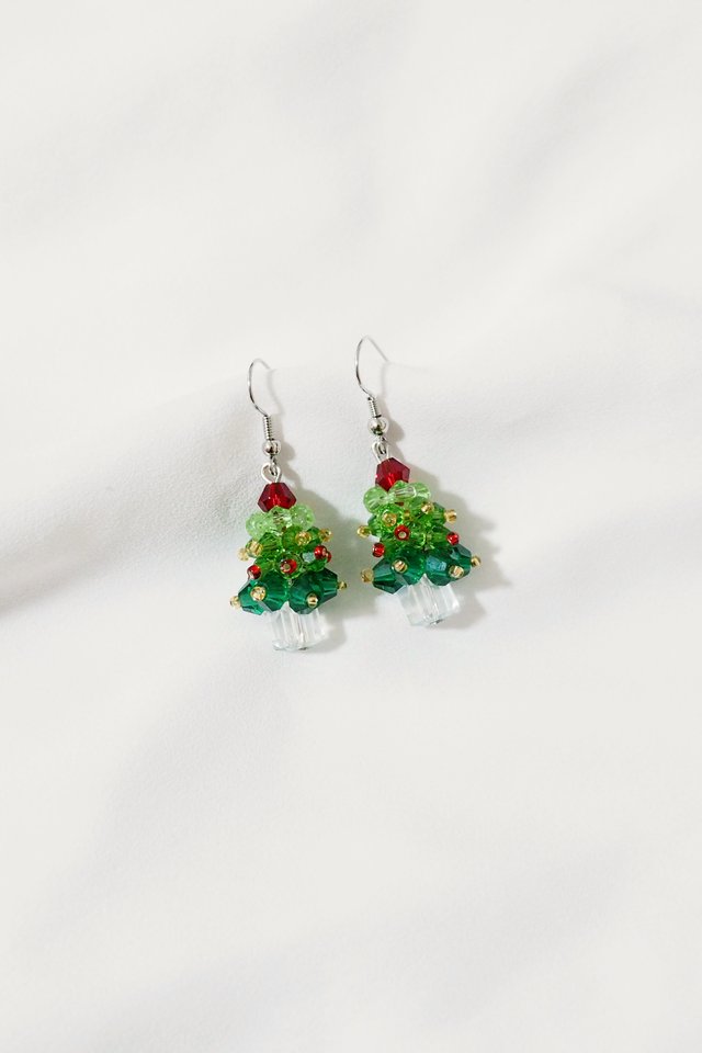 3D Christmas Tree Earrings