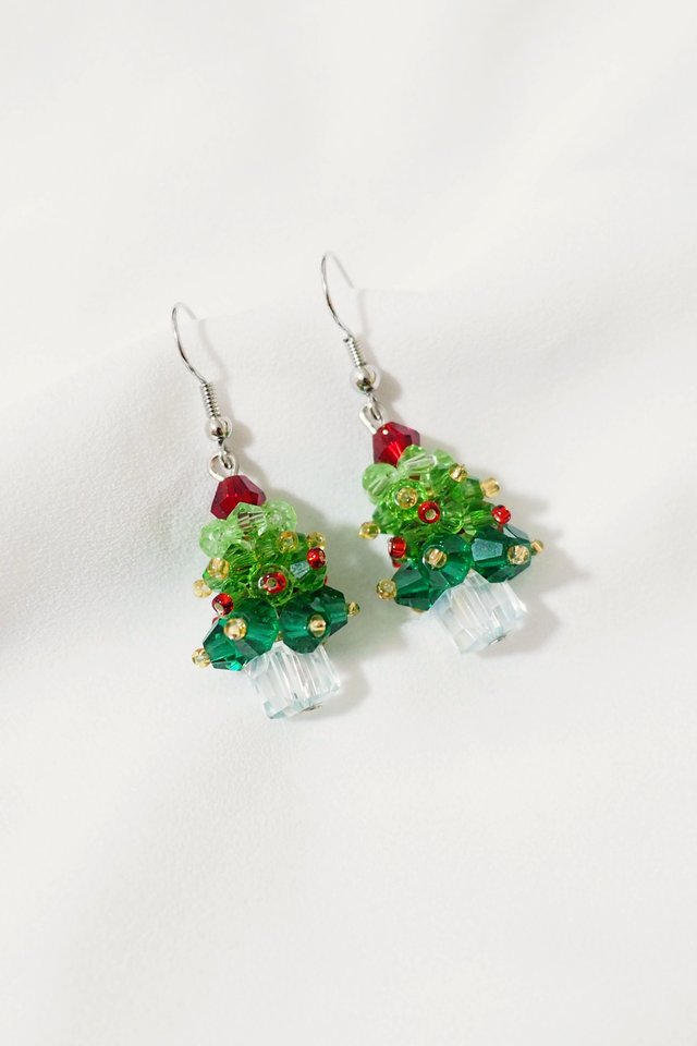 3D Christmas Tree Earrings