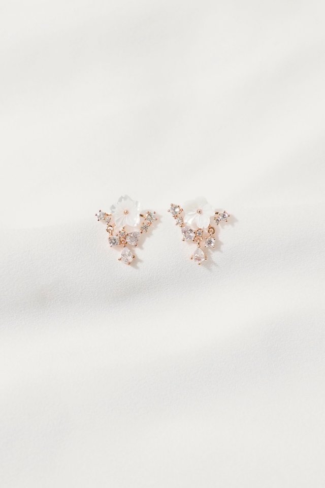 Jina Flower Earstuds in Rose Gold