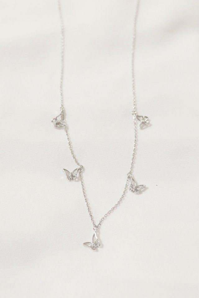 Butterflies Necklace in Silver