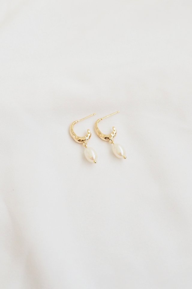 Simple Pearl Hoops