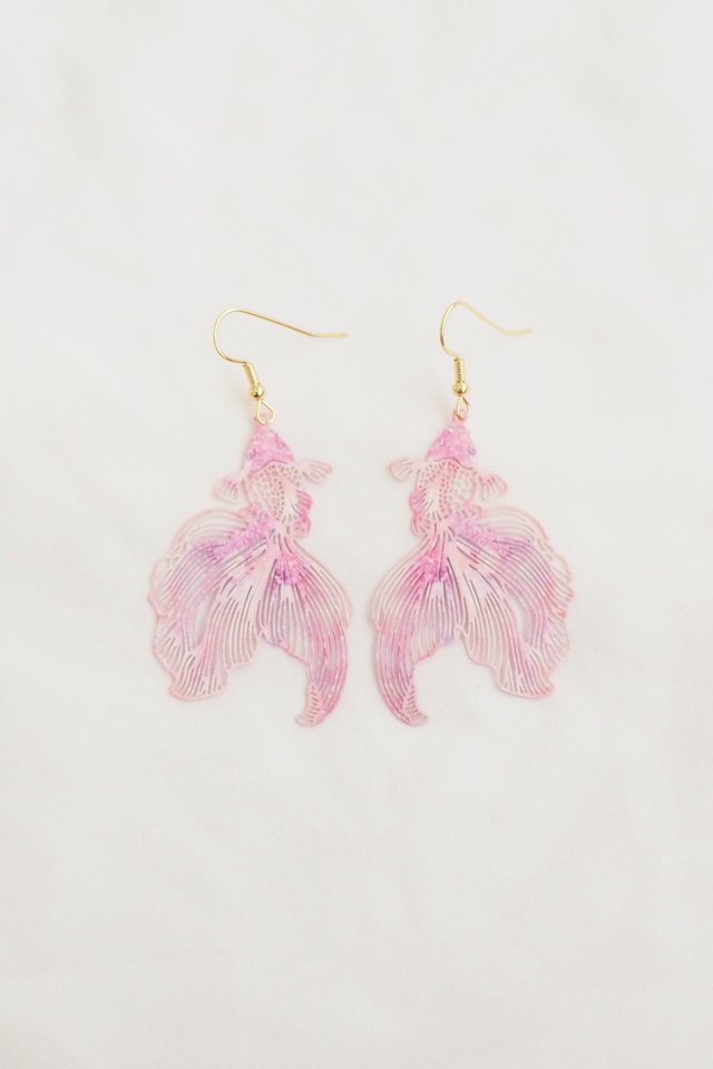 Goldfish Earrings in Pink