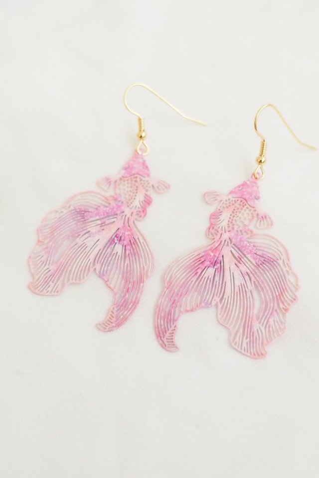 Goldfish Earrings in Pink