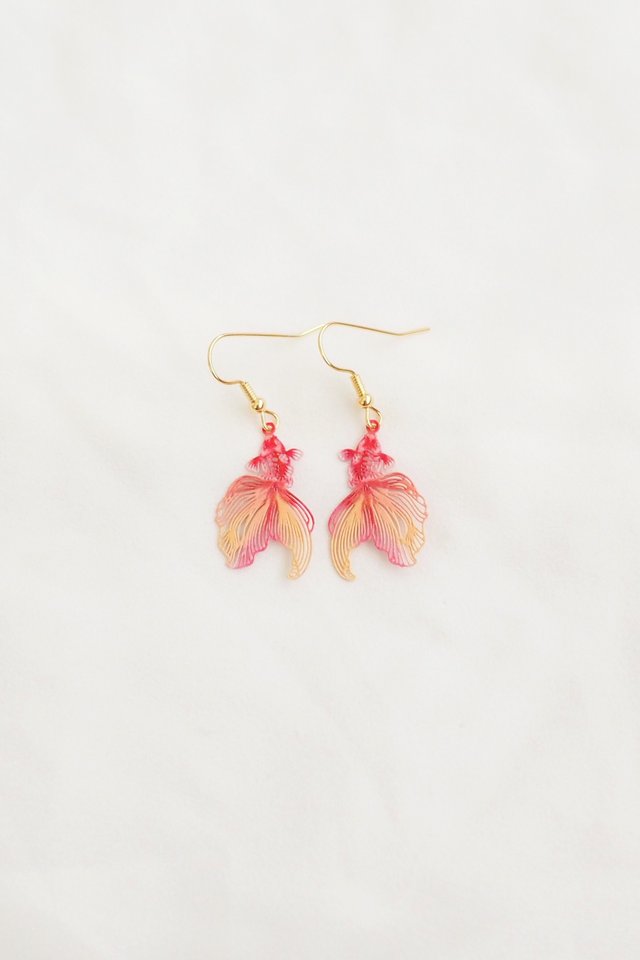 Mini Goldfish Earrings in Sunset