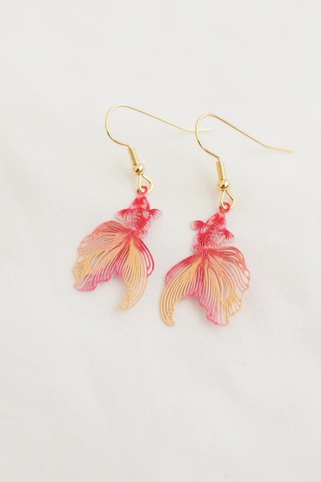 Mini Goldfish Earrings in Sunset