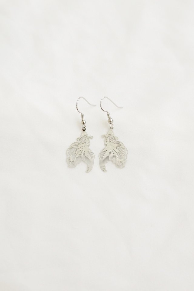 Mini Goldfish Earrings in Silver