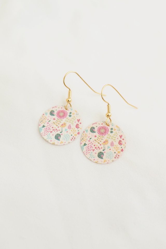 Mini Round Oriental Earrings in Pastel