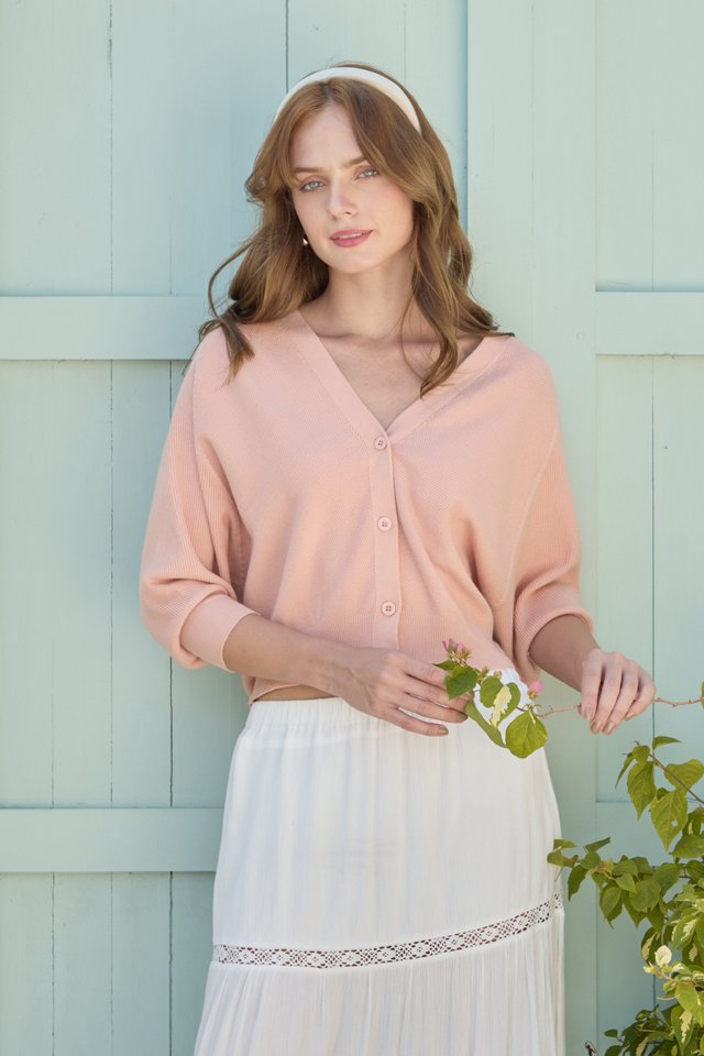 Cozy Knit Cardigan in Pink