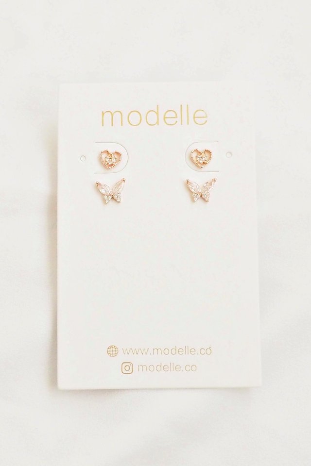 Dainty Studs Set A in Rose Gold