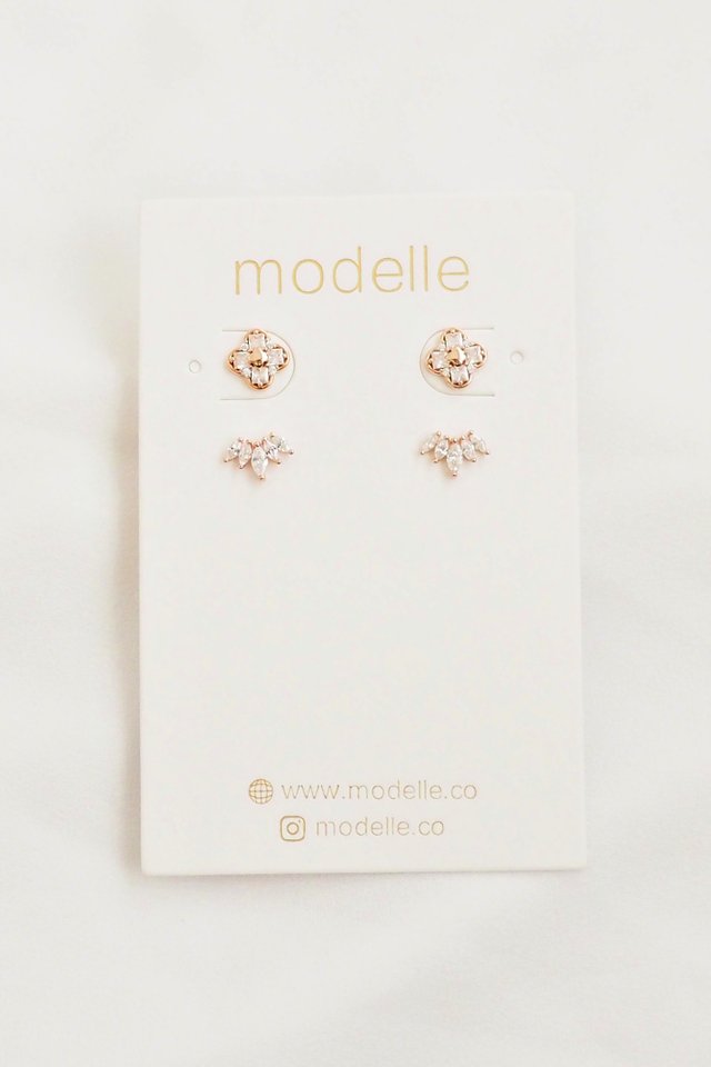 Dainty Studs Set B in Rose Gold