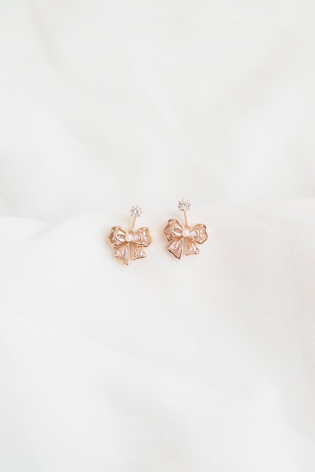 Sweet Little Bow Earstuds in Rose Gold