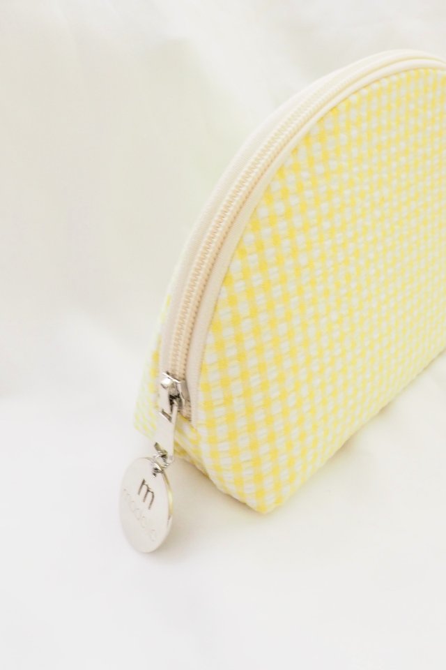 Half Moon Pouch in Yellow Checkered