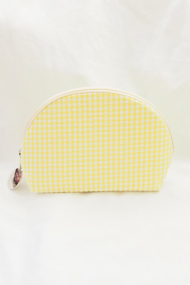 Half Moon Pouch in Yellow Checkered