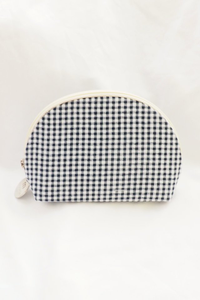 Half Moon Pouch in Navy Checkered