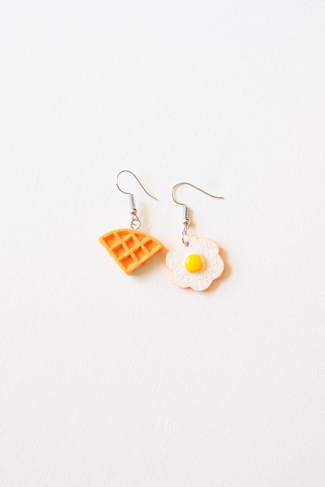 Waffle & Egg Earrings