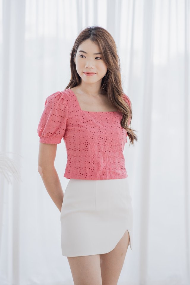 Eyelet Top in Pink