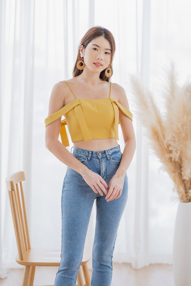 Strappy Padded Top in Yellow