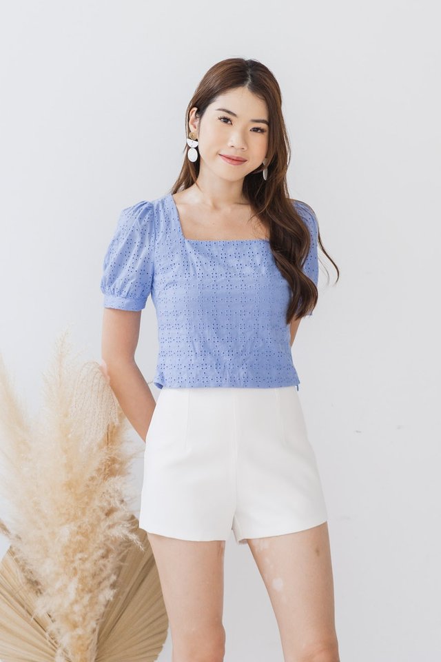 Eyelet Top in Periwinkle (XS)