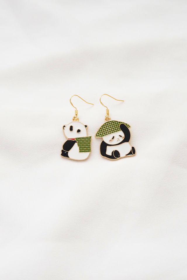 Mismatched Panda Earrings