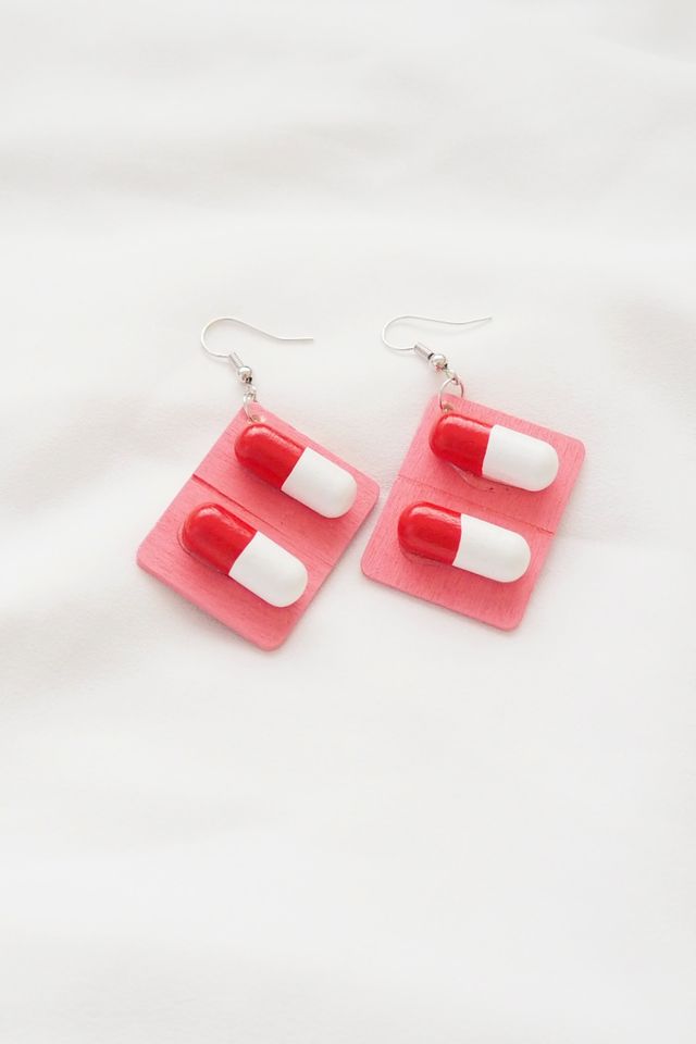 Chill Pill Earrings in Pink