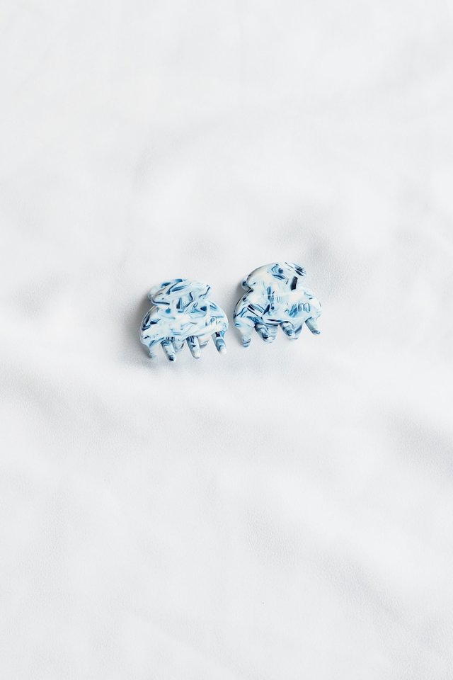 Mini Claw Clip Set in Blue 