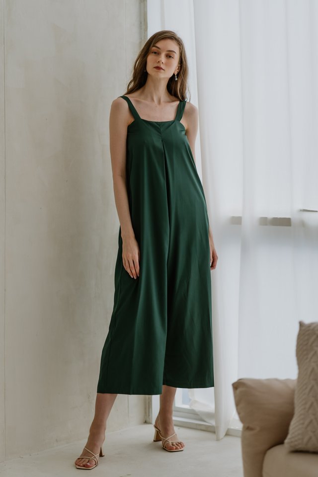 Trish Wide Leg Jumpsuit in Emerald (S/M/L)