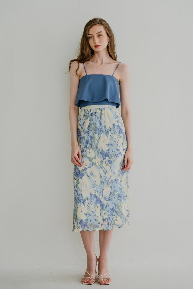 Aurora Pleated Skirt in Blue #bymodelle