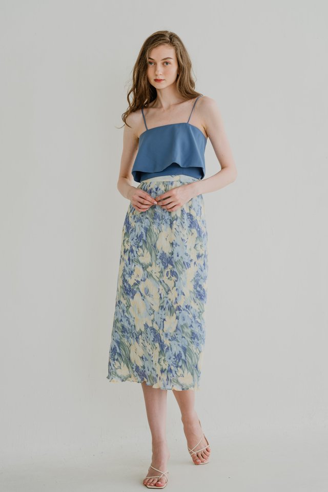 Aurora Pleated Skirt in Blue #bymodelle